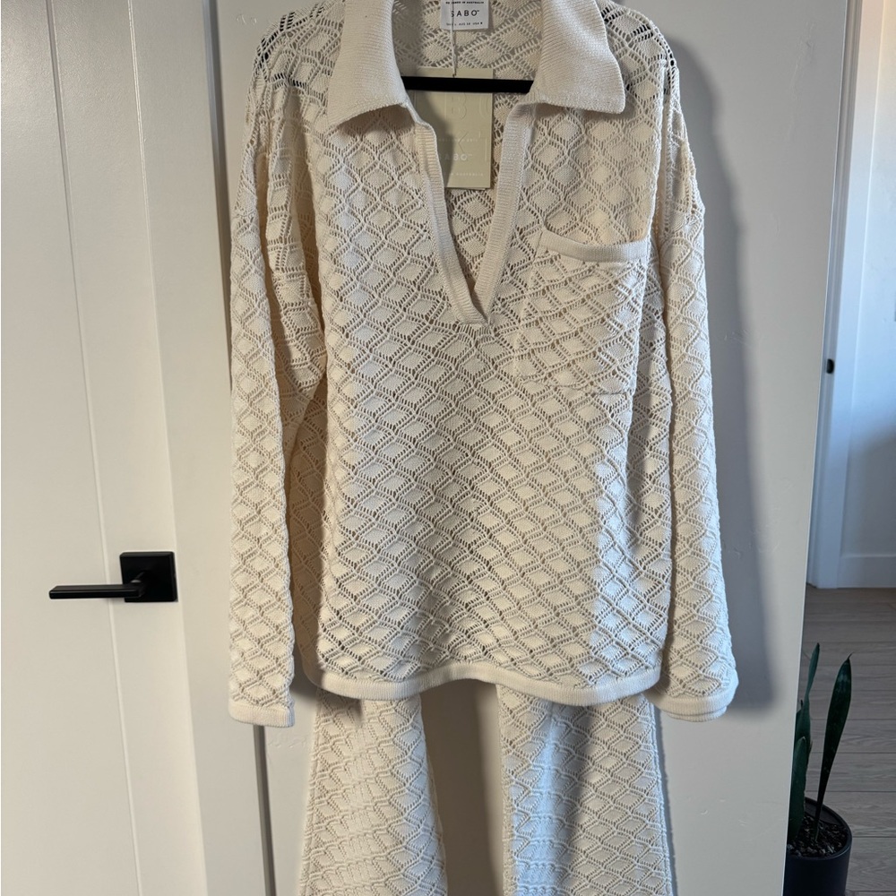 Cream Knit Two-Piece Set